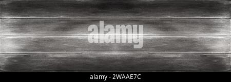 Close up of an empty wide gray wooden background. Widescreen vintage background. Stock Photo