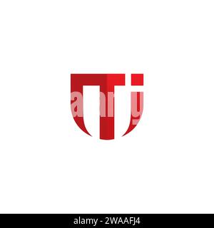 MI Logo With red Color. Letter MJ Logo Icon Stock Vector