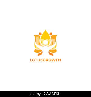 Lotus Growth Logo Unique Design. Lotus people Logo Stock Vector