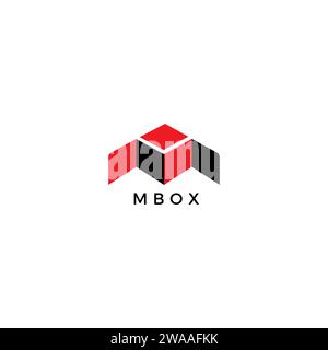 M Box Logo Simple Design. BOX Logo vector Stock Vector