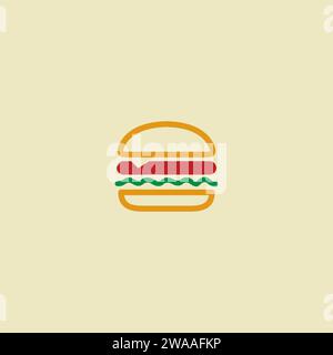 Burger Simple Logo. Burger Icon vector Stock Vector
