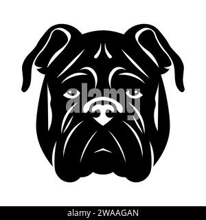 Bulldog black vector icon on white background Stock Vector