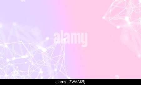 Technology polygonal background with dots and connecting lines. Plexus mesh background. Digital data visualization. Digital technology, connection, di Stock Photo