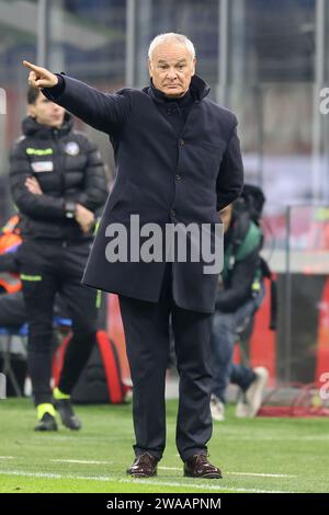 Milan, Italy. 02nd Jan, 2024. January 2 2024 Milan - Italy - sport, soccer - Milan vs Cagliari Italian Cup 2023/2024 - G. Meazza Stadium - In the picture: Claudio Ranieri coach cagliari Credit: Kines Milano/Alamy Live News Stock Photo