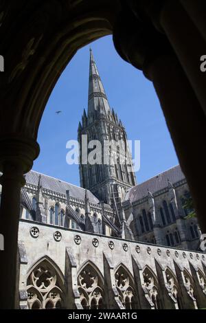 Views of Salisbury Cathedral in Wiltshire in the UK Stock Photo