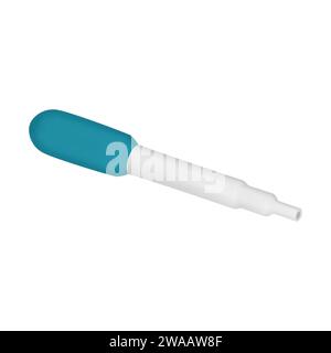 3D vector pipette icon for medical manipulation. Medical and chemical equipment. Vector illustration in cartoon minimal style isolated on a white back Stock Vector