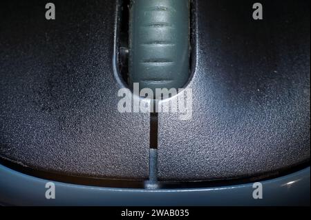 extreme close-up of a wireless computer mouse Stock Photo