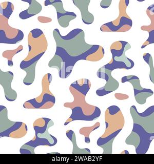 Freeform blob shapes pattern. Abstracts amoeba seamless pattern, freeform organic elements. Stock Vector