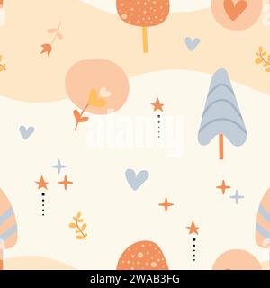 Bohemian baby pattern. Seamless baby pattern in boho style. Stock Vector