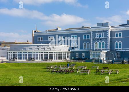 The Royal Hotel on the seafront of the seaside town Weston-super-Mare, North Somerset, England. Stock Photo