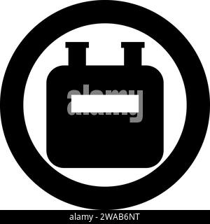 Gas meter account icon in circle round black color vector illustration image solid outline style simple Stock Vector