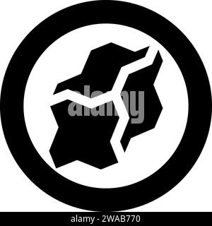 Coal charcoal icon in circle round black color vector illustration image solid outline style simple Stock Vector