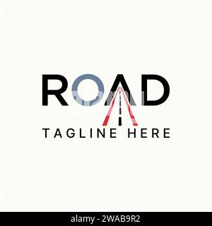 Logo design graphic concept creative premium abstract vector stock letter initial ROAD font with one way. Related to straight driving freeway vehicle Stock Vector