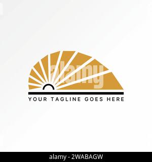 Logo design graphic concept creative abstract premium vector stock unique stairs up structure on half circle. Related to interior architecture render Stock Vector