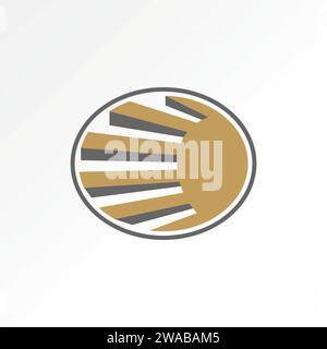 Logo design graphic concept creative abstract premium vector stock unique stairs up structure on cut ellipse. Related to interior architecture render Stock Vector