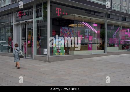 T Mobile cell phone store in the city centre of Stuttgart,Germany, May 2023 Stock Photo