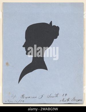 Silhouette of Miss Roxanna G. Smith, 19, North Bangor, Maine 1950 by Galen Jerome Brewer Stock Photo