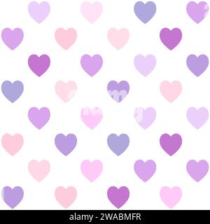 Romantic Heart shape seamless pattern, white background Stock Vector