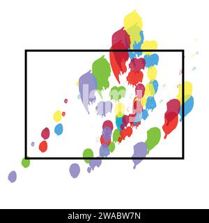 Rainbow paint splash background. Colorful explosion of holi paint. Colorful watercolor splashes. Bright watercolor vector spots. Watercolor Brush. Stock Vector