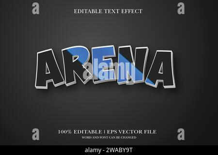 Arena 3d text effect styles mockup concept Black text Stock Vector