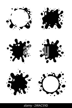 Paint dripping. Dripping liquid. Paint flows. Current paint, stains. Current drops. Current inks. Vector illustration. Flowing liquid. Stencil drops. Stock Vector