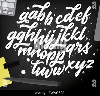 Vector Hand Drawn Alphabet. Brush Paint Letters. Stock Vector