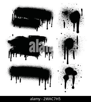 Spray Paint Abstract Vector Elements isolated on White Background ...