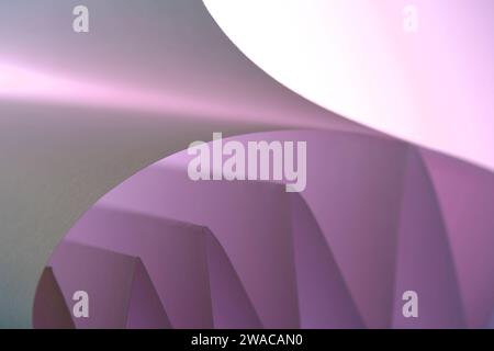 Abstract pink macro background smooth lines of paper sheets Stock Photo