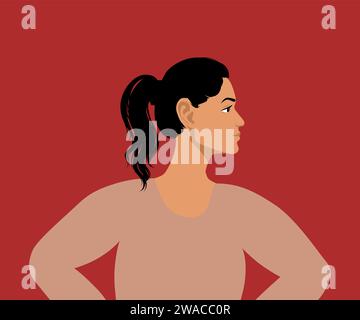 Set portrait of other person of big diverse young women team vector flat illustration. Girls avatars collection isolated. Set of female students and y Stock Vector