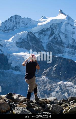 Landschaft rund um die Arpitettaz-Hütte, oberhalb von Zinal am Fuss des Weisshorns Stock Photo