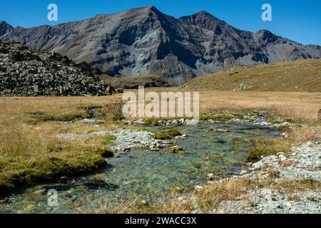 Landschaft rund um die Arpitettaz-Hütte, oberhalb von Zinal am Fuss des Weisshorns Stock Photo