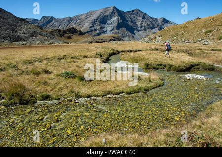 Landschaft rund um die Arpitettaz-Hütte, oberhalb von Zinal am Fuss des Weisshorns Stock Photo