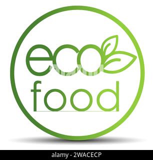 healthy food logo design with spoon and leaf elements Stock Vector