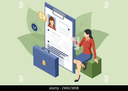 Isometric Online documentation database and digital file storage system or software. Archive managing online digital database Stock Vector
