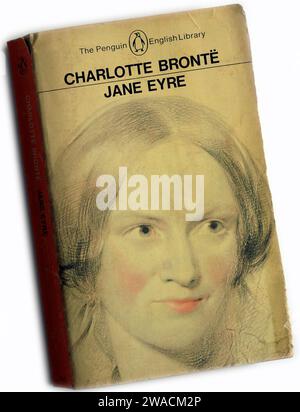 Jane Eyre by Charlotte Bronte. Studio set up on white background. December 2023 Stock Photo