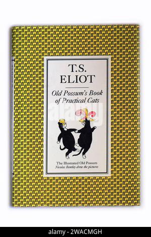 T. S. Eliot - Old Possum's Book of Practical Cats. used book. Studio set up on white background. December 2023 Stock Photo