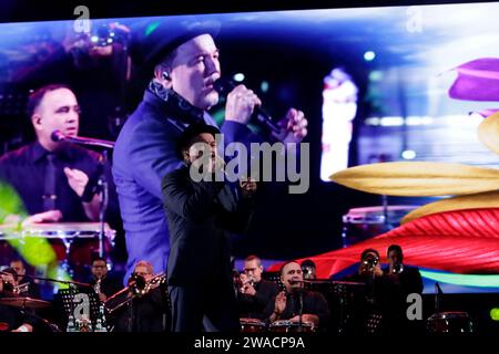 Mexico City, Mexico. 01st Jan, 2024. Panamanian singer-songwriter Ruben Blades is performing at the New Year's Eve concert in Mexico City, Mexico, on December 31, 2023. (Photo by Luis Barron/Eyepix Group) Credit: NurPhoto SRL/Alamy Live News Stock Photo