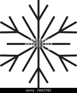 Cute snowflake isolated on white background. Flat snow icons, silhouette. Nice element for Christmas banner, cards. New year ornament. Vector illustration Stock Vector