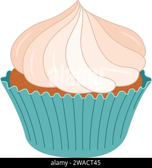 Muffin flat icon. Delicious birthday cupcake and wedding muffin vector collection isolated on white background. Vector illustration. Stock Vector
