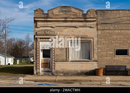 Exterior of downtown building in Odell, Illinois, USA. Stock Photo