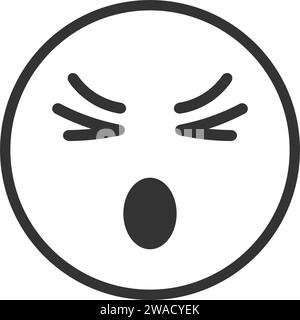 Dizzy face icon outline vector. Vertigo mood. Dizziness headache