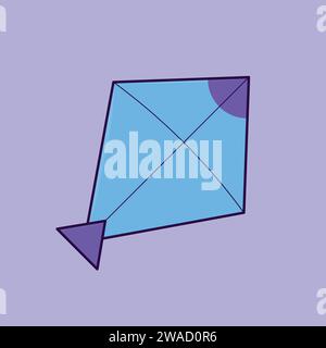 Flat Kite Vector Kite Day illustration 14 January Kite Icon Stock Vector