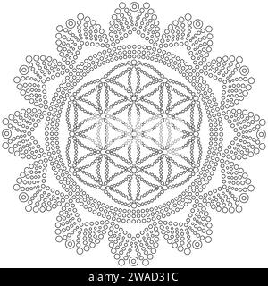 Mandala Dot Art. Dotted Floral Mandala. Decoration Ornament Consisting of  Dots. Vector. Symmetry art technique Mandala Stock Vector Image & Art -  Alamy
