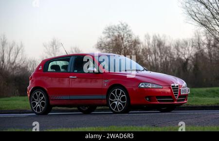 Red Alfa Romeo 147 on Display at a Car Show Stock Photo - Alamy