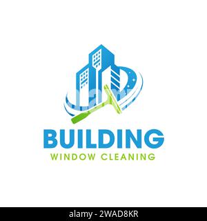 Building Cleaning Service Logo Symbol Icon Design Template Stock Vector