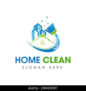 Cleaning Service Business Logo Symbol Icon Design Template Stock Vector