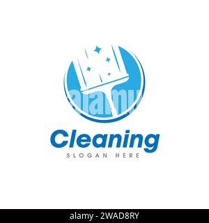 Cleaning Service Logo. Window glass cleaning vector logo Stock Vector