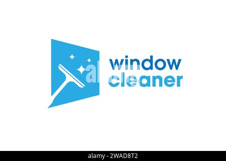 Window cleaning service logo. Window glass cleaning vector logo Stock Vector