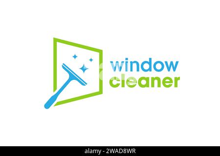 Window cleaning service logo. Window glass cleaning vector logo Stock Vector