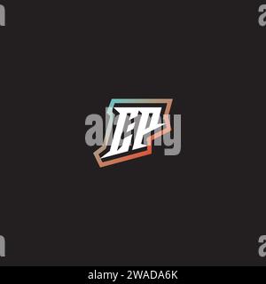 CP letter combination cool logo esport initial and cool color gradattion ideas Stock Vector